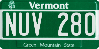 VT license plate NUV280