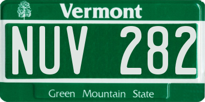VT license plate NUV282