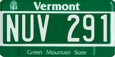 VT license plate NUV291
