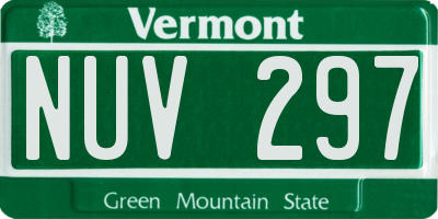 VT license plate NUV297