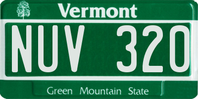 VT license plate NUV320