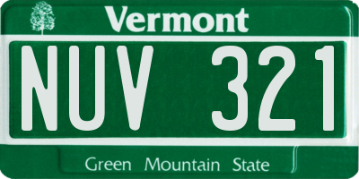 VT license plate NUV321
