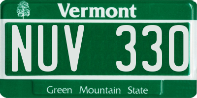 VT license plate NUV330