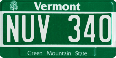 VT license plate NUV340
