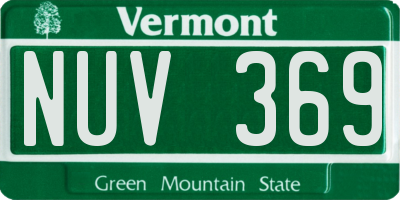 VT license plate NUV369