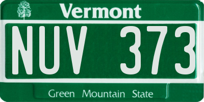 VT license plate NUV373