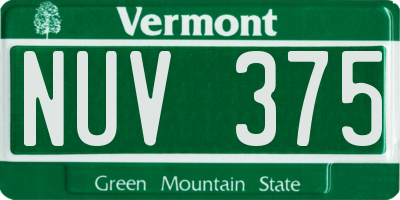 VT license plate NUV375