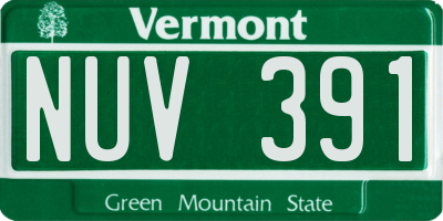 VT license plate NUV391