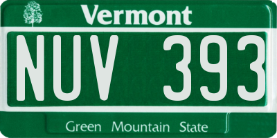VT license plate NUV393
