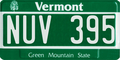 VT license plate NUV395