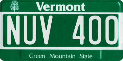 VT license plate NUV400