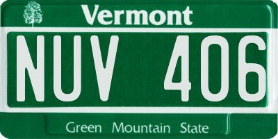 VT license plate NUV406