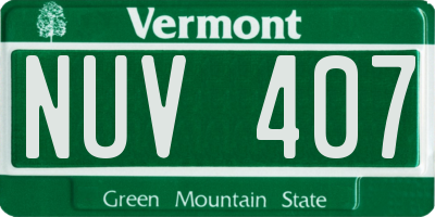 VT license plate NUV407