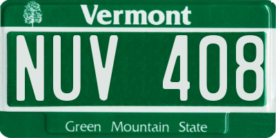 VT license plate NUV408