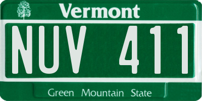 VT license plate NUV411