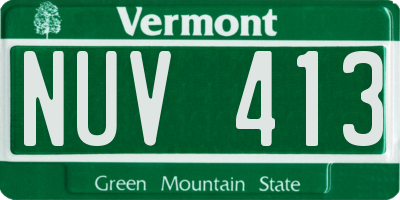 VT license plate NUV413