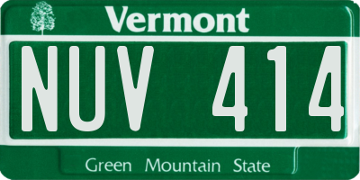 VT license plate NUV414