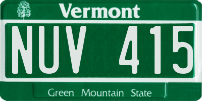 VT license plate NUV415