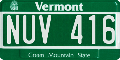 VT license plate NUV416