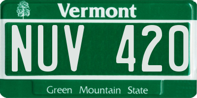 VT license plate NUV420