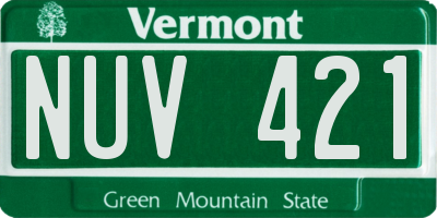 VT license plate NUV421