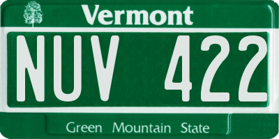 VT license plate NUV422