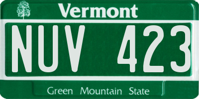 VT license plate NUV423
