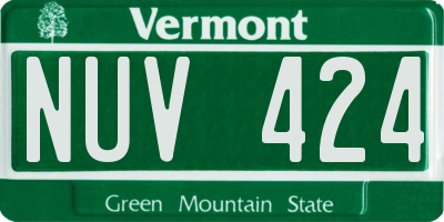 VT license plate NUV424