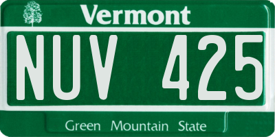 VT license plate NUV425