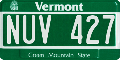 VT license plate NUV427