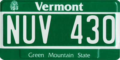 VT license plate NUV430