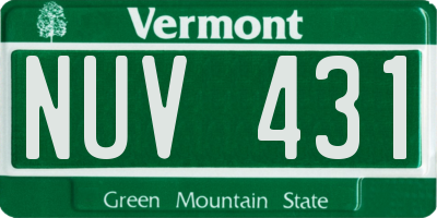 VT license plate NUV431