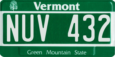 VT license plate NUV432
