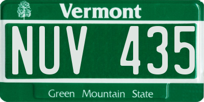 VT license plate NUV435