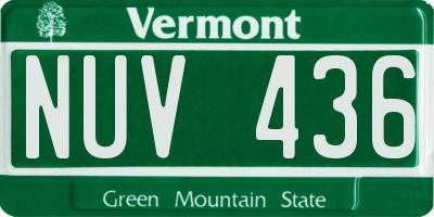 VT license plate NUV436