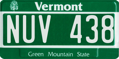 VT license plate NUV438