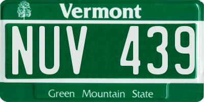 VT license plate NUV439