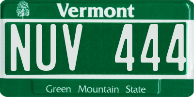 VT license plate NUV444