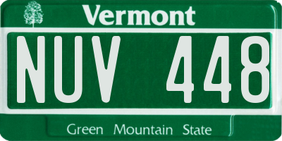 VT license plate NUV448