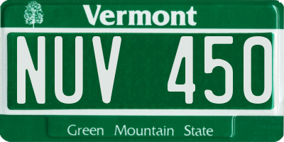 VT license plate NUV450