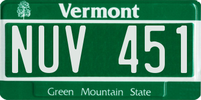 VT license plate NUV451
