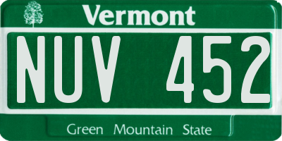 VT license plate NUV452