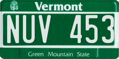 VT license plate NUV453