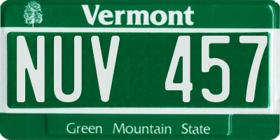 VT license plate NUV457