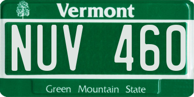 VT license plate NUV460