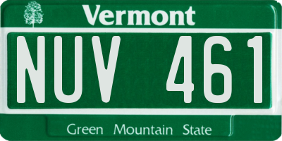 VT license plate NUV461