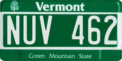 VT license plate NUV462