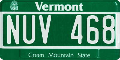 VT license plate NUV468