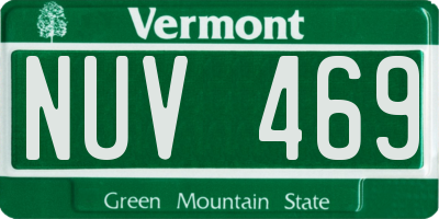 VT license plate NUV469