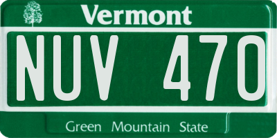 VT license plate NUV470